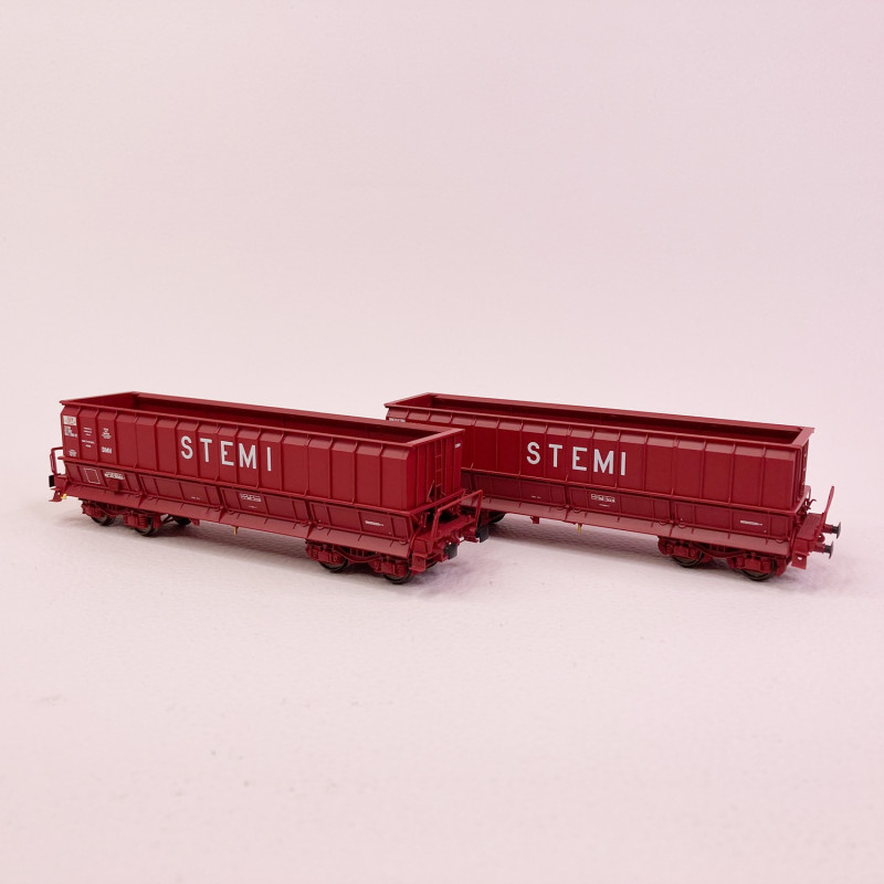 2 wagons DMH rouge UIC "STEMI" Sncf, Ep V - LSMODELS 31117 - HO 1/87