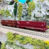 2 wagons DMH rouge UIC / brun "SIDELOR / SCRC" Sncf, Ep IV - LSMODELS 31119 - HO 1/87