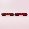 2 wagons DMH rouge UIC / brun "SIDELOR / SCRC" Sncf, Ep IV - LSMODELS 31119 - HO 1/87