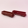 2 wagons DMH rouge UIC / brun "SIDELOR / SCRC" Sncf, Ep IV - LSMODELS 31119 - HO 1/87