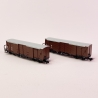 2 wagons couvert type GGm, ÖBB,  Ep IV et V - ROCO 34583 - HOe 1/87