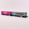 Wagon porte conteneurs SGGMRS90 "One / Maersk" PKP, Ep VI - MEHANO 90661 - HO 1/87