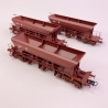 3 wagons trémies à ballast T1 Uas "V", Sncf, Ep IV - REE WB751 - HO 1/87