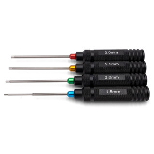 Tournevis Allen en Aluminium 1.5 / 2.0 / 2.5 / 3, (x4) - HOBBYTECH HTR501