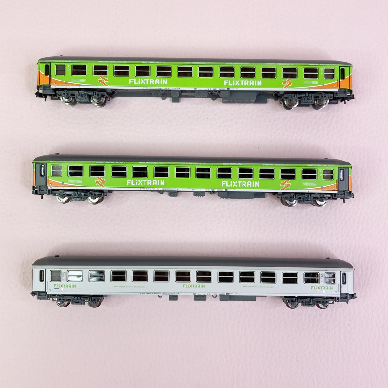3 voitures voyageurs Bimz 264, Flixtrain, Ep VI - LEMKE Collection LC95004 - N 1/160