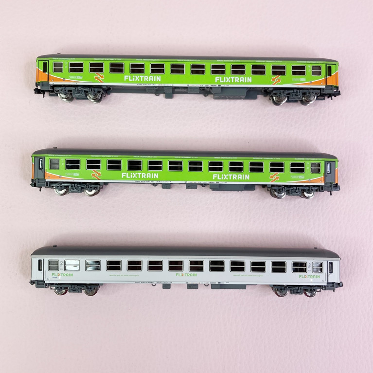 3 voitures voyageurs Bimz 264, Flixtrain, Ep VI - LEMKE Collection LC95004 - N 1/160