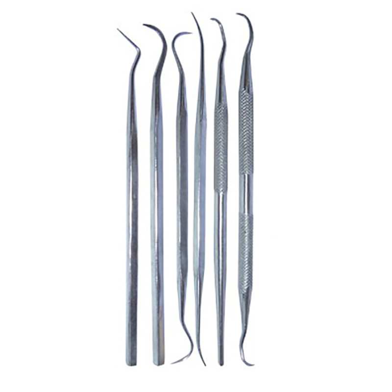 Outils de cordages / Grattage / Curage pour maquettiste, en métal, (x6) - HOLI HO122