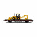 Wagon plat avec tractopelle jcb-HO-1/87-KIBRI 