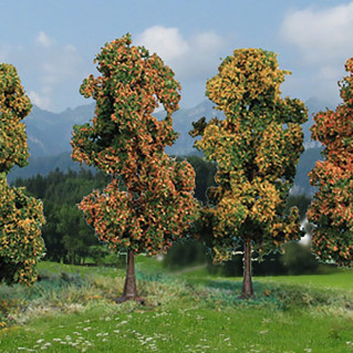 Arbres d'Automne, 11 cm de haut (x4) - HEKI 2002 - HO 1/87