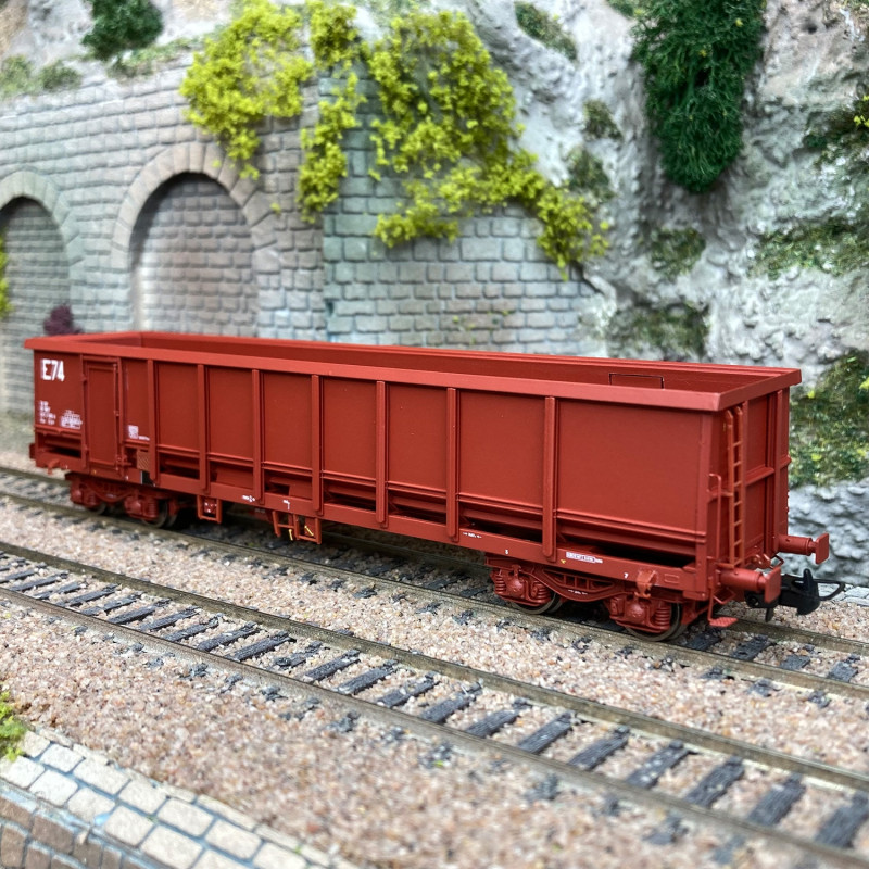 Wagon tombereau FAS rouge 606 sans passerelle, Sncf, Ep V - REE WBSE013 - HO 1/87