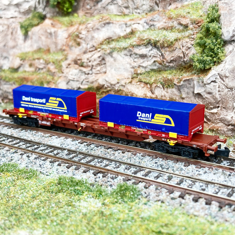Wagon Porte-conteneurs Arnold N (1/160) – Sgnss EL MOSCA Comsa Ep VI – HN6594 – Neuf