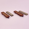2 wagons plat Ks rebords bas chargé sacs de tabac, Renfe, Ep IV - ARNOLD HN6581 - N 1/160