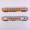 2 voitures I4 A4B6 et B, Bruxelles / Luxembourg, Sncb, Ep IV et V - LSMODELS 42169 - HO 1/87