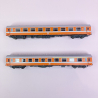 2 voitures I4 A4B6 et B, Bruxelles / Luxembourg, Sncb, Ep IV et V - LSMODELS 42169 - HO 1/87