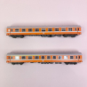 2 voitures I4 A4B6 et B, Bruxelles / Luxembourg, Sncb, Ep IV et V - LSMODELS 42169 - HO 1/87