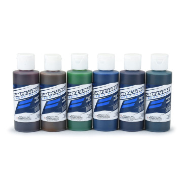 Peintures Aérographe, Carrosseries RC, Couleurs Candy (x6), 60ml - Pro Line 632307