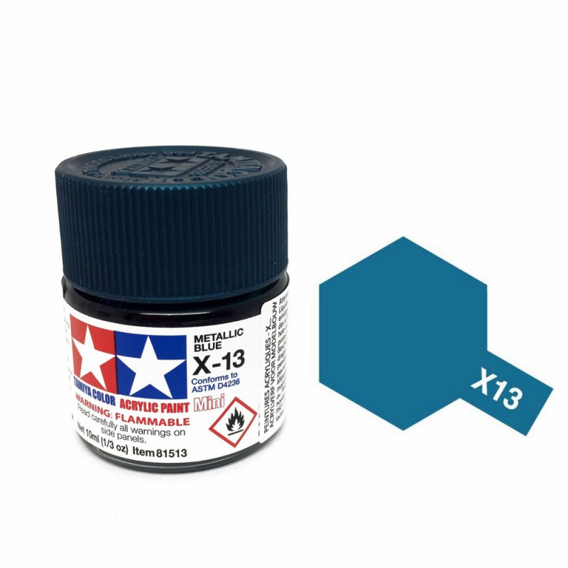 Bleu métal brillant pot de 10ml-TAMIYA X13