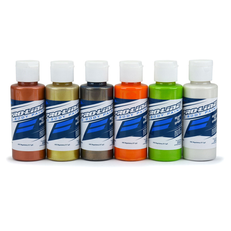 Peintures Aérographe, Carrosseries RC, Couleurs Nacrées (x6), 60ml - Pro Line 632302