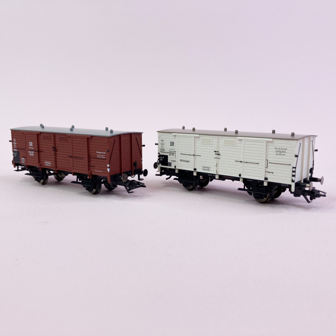 2 wagons couvert transport de lait, DB, Ep III - MARKLIN 48818 - HO 1/87