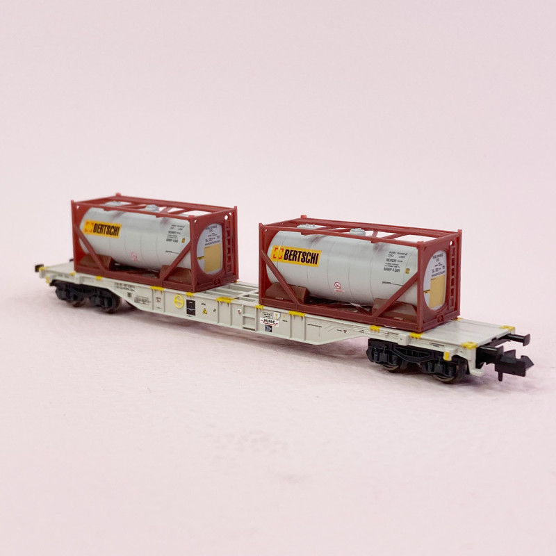 TRIX MiniTrix N 18490 Wagon porte-conteneurs à quatre