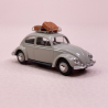 VW Coccinelle "Ovale" 1956 Grise, galerie et valises - SAI 1780 - HO 1/87