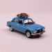 Peugeot 304 bleu métallisé, galerie et valises - SAI 1724 - HO 1/87