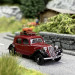 Citroën Traction 11A 1935 rouge excelsior, galerie et valises - SAI 1811 - HO 1/87