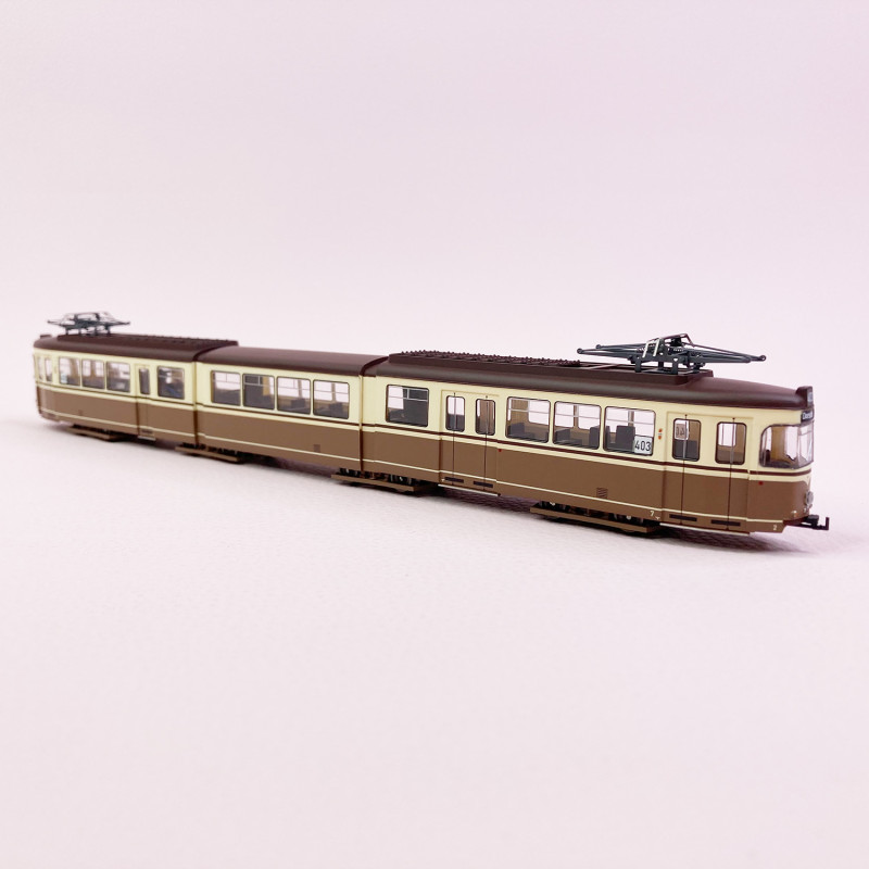 Tramway Duewag Gt8, "Dortmund" livrée marron/beige,  Ep IV Digital - RIVAROSSI HR2859D - HO 1/87