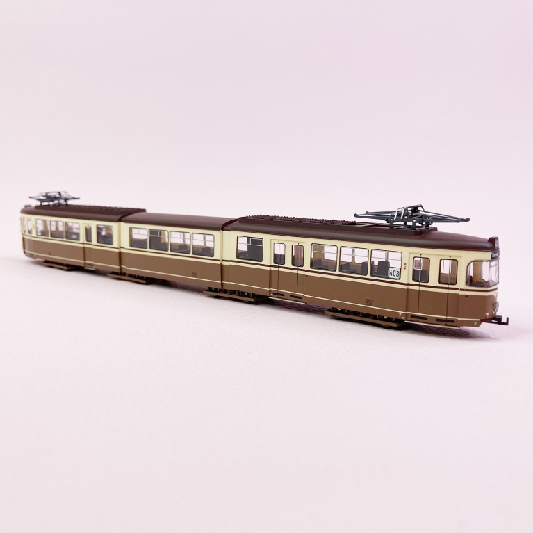 Tramway Duewag Gt8, "Dortmund" livrée marron/beige,  Ep IV Digital - RIVAROSSI HR2859D - HO 1/87