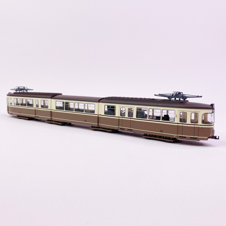 Tramway Duewag Gt8, "Dortmund" livrée marron/beige,  Ep IV Digital - RIVAROSSI HR2859D - HO 1/87