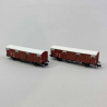 2 wagons couverts Glmms, 2 essieux, DR, Ep IV - FLEISCHMANN 826210 - N 1/160