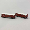 2 wagons couverts Glmms, 2 essieux, DR, Ep IV - FLEISCHMANN 826210 - N 1/160