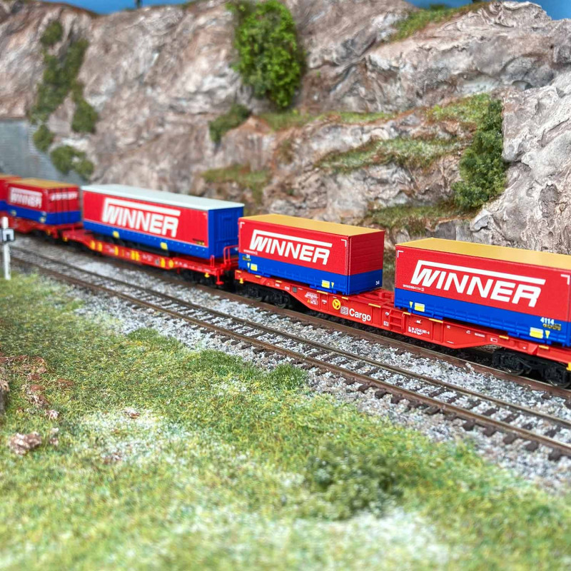 Convoi de 7 wagons porte conteneurs et poche "Winner", Ep VI - FLEISCHMANN 825030 - N 1/160