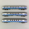 3 voitures "Airport Express" type Silberlinge, DB, EP IV - MARKLIN 43815 - HO 1/87