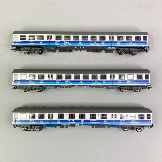 3 voitures "Airport Express" type Silberlinge, DB, EP IV - MARKLIN 43815 - HO 1/87