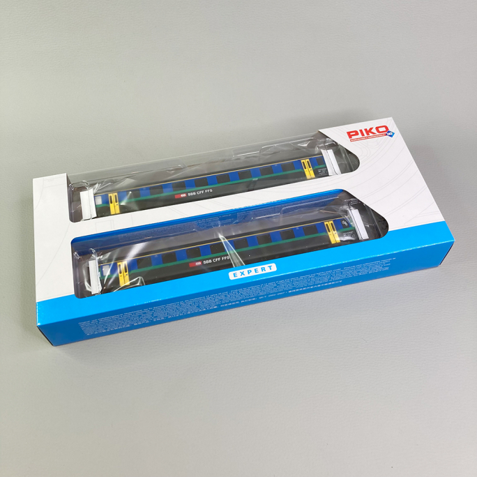2 voitures voyageurs EW I A+A 1CL, voiture unifiée, SBB, Ep V - PIKO 96797 - HO 1/87