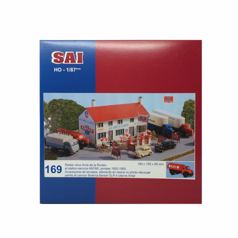 Relais routier avec station service Antar + camion-HO-1/87-SAI 169