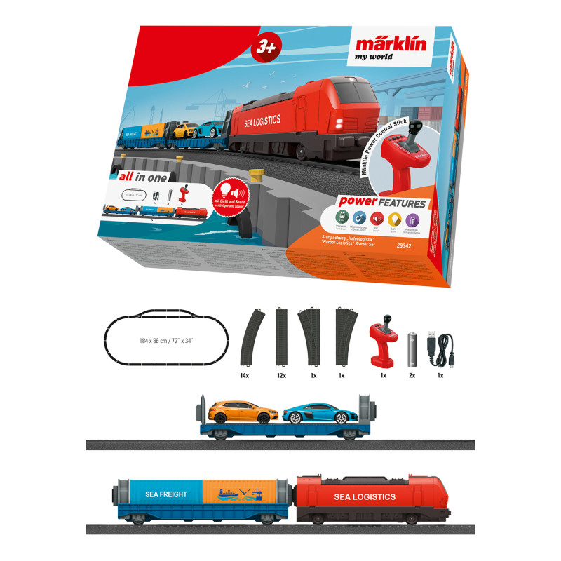 Coffret de démarrage « train logistique portuaire » - MARKLIN 29342- HO 1/87