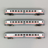 3 voitures "IC 2013" train rapide 2CL Bpmz, DB, Ep VI - MINITRIX 18216 - N 1/160