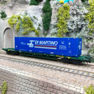 Wagon porte conteneur Sgnss "Di Martino", Cemat FS, Ep V et VI - RIVAROSSI HR6577 - HO 1/87