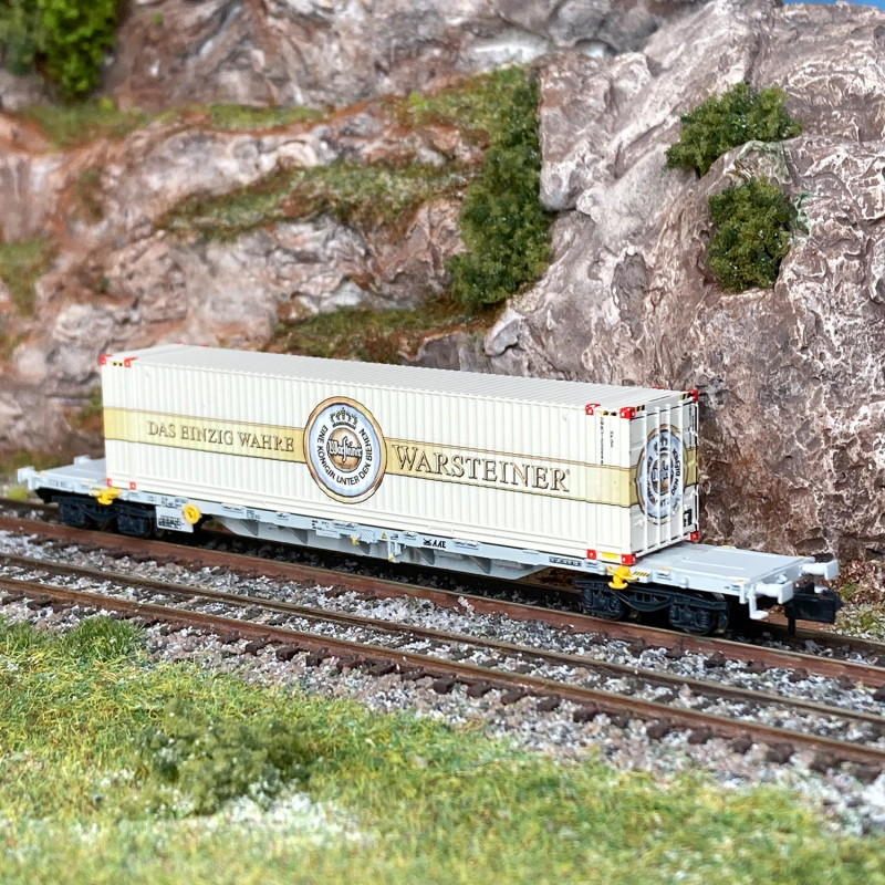 Wagon porte conteneur Sgnss  "Warsteiner", AAE, Ep V et VI - ARNOLD HN6587 - N 1/160