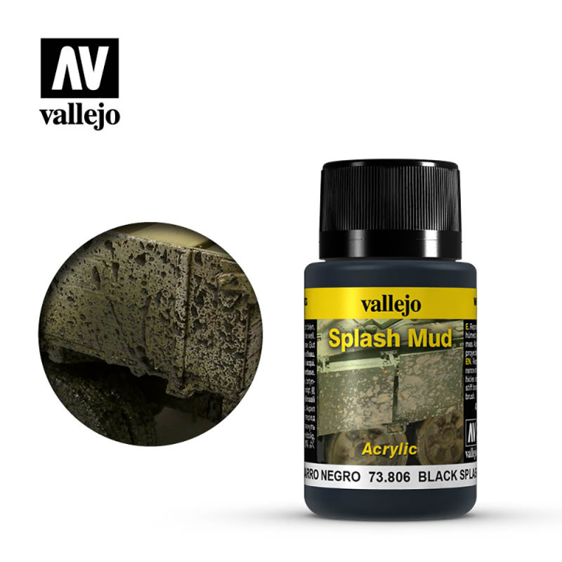 Effets de matière, Eclaboussures de Boue Noire 40ml - VALLEJO 73806 Effets de matière, Eclaboussures de Boue Noire 40ml - VALLEJO 73806