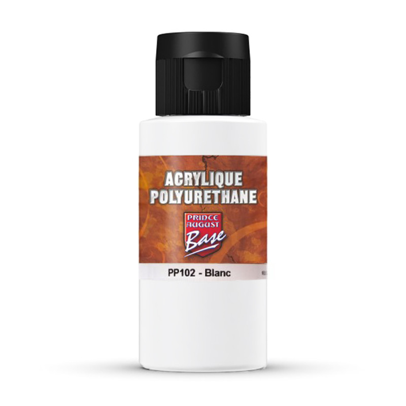 Base Acrylique Polyuréthane, Blanc 60ml - PRINCE AUGUST PP102 Base Acrylique Polyuréthane, Blanc 60ml - PRINCE AUGUST PP102