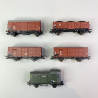 Convoi de 5 wagons de marchandises, DB, Ep III - TRIX 24825 -  HO 1/87