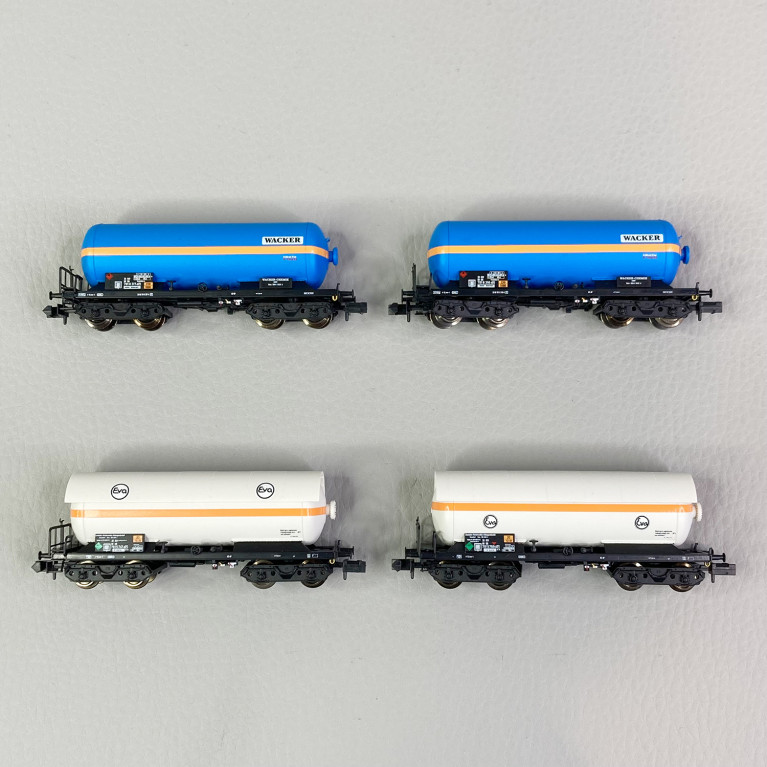 4 wagons citerne à gaz "Wacker / EVA", DB, Ep IV - MINITRIX 15538 - N 1/160