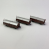 3 wagons tombereau Tms à toit coulissant, Sncf, Ep III - ROCO 77020 - HO 1/87