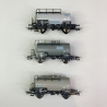 3 wagons citerne Uahs, 2 essieux, DR Ep IV - ROCO 77021 - HO 1/87