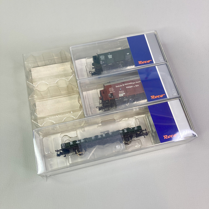 3 wagons de marchandises 2 essieux, K.Bay.Sts.B, Ep I - ROCO 77028 - HO 1/87