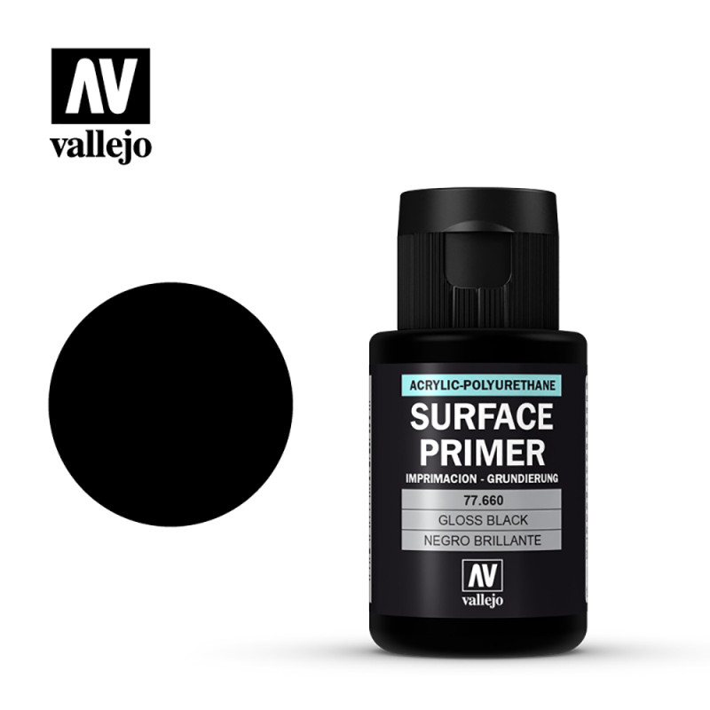 Apprêt Noir Brillant, Surface Primer, Metal Color 32 ml - VALLEJO 77660