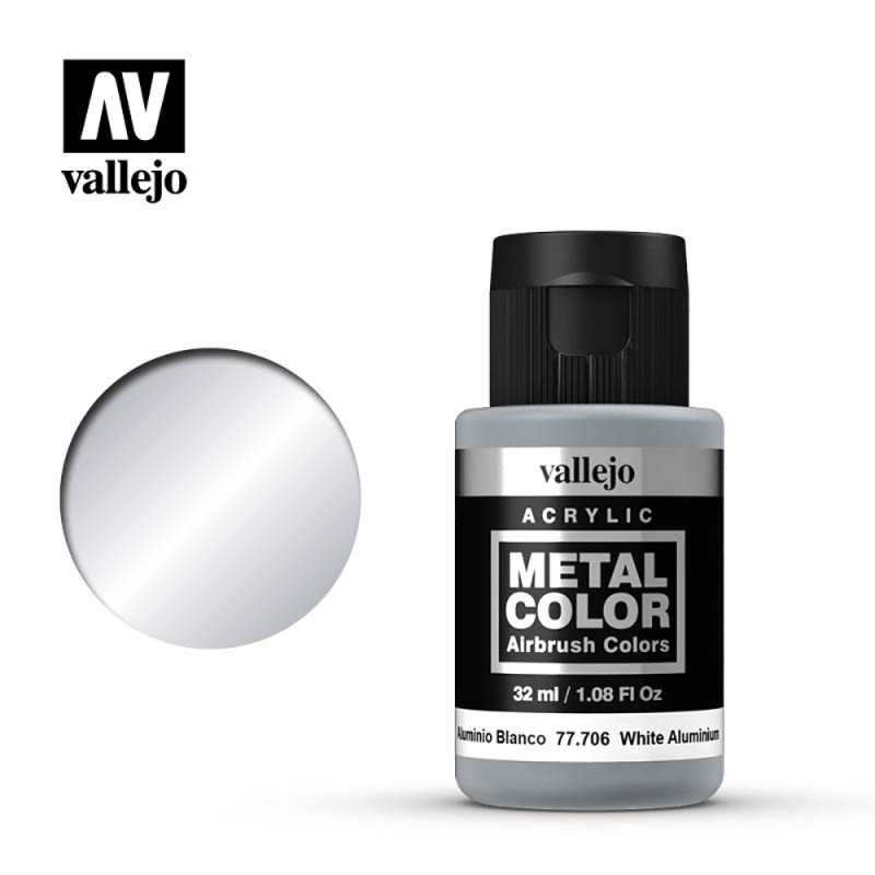 Peinture Aluminium Blanc, Metal Color 32 ml - VALLEJO 77706 Peinture Aluminium Blanc, Metal Color 32 ml - VALLEJO 77706
